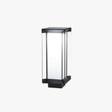 Borne rectangulaire en métal noir et verre blanc opalin — Pervenche