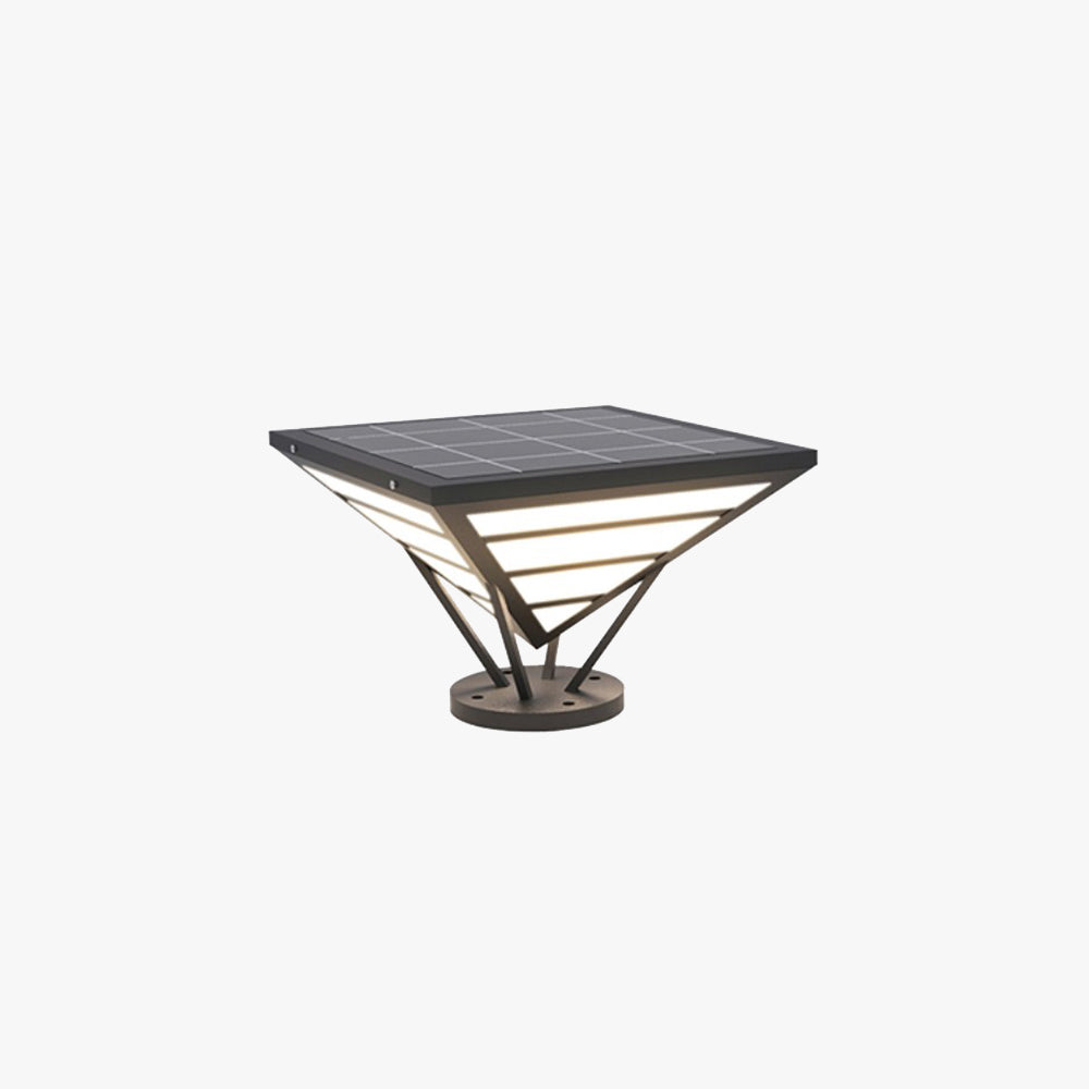 Lampe de Poteau Triangle Moderne, Métal, Noir/Blanc — Rétame
