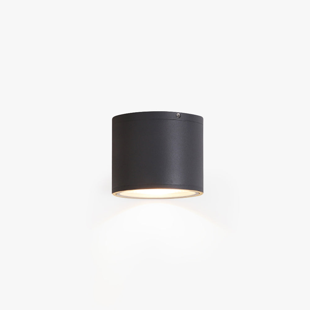 Plafonnier Cylindre Moderne, Métal/Verre, Noir, Extérieur — Sciure