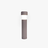 Borne cylindrique en métal et pierre grise à bandeau lumineux — Pressoir