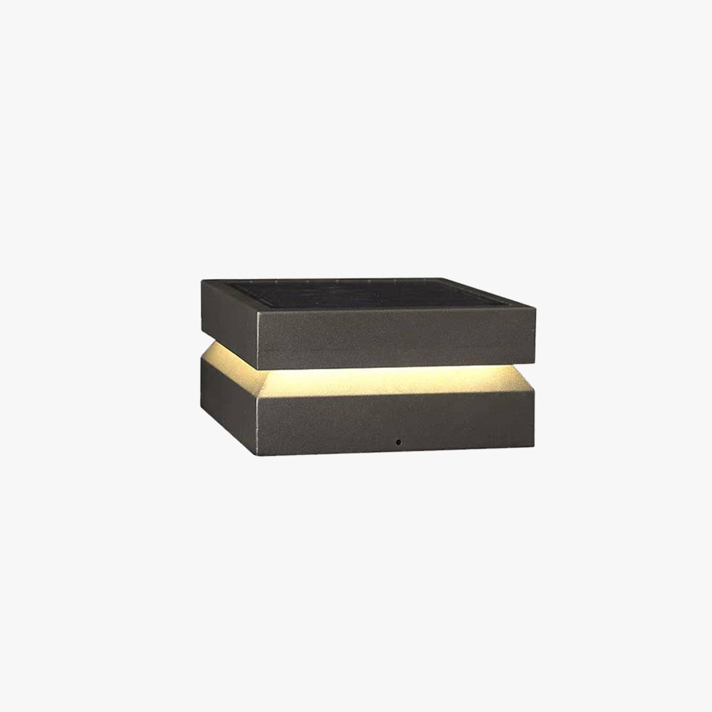 Lampe de Poteau Rectangulaire Moderne, Métal, Noir — Rigole