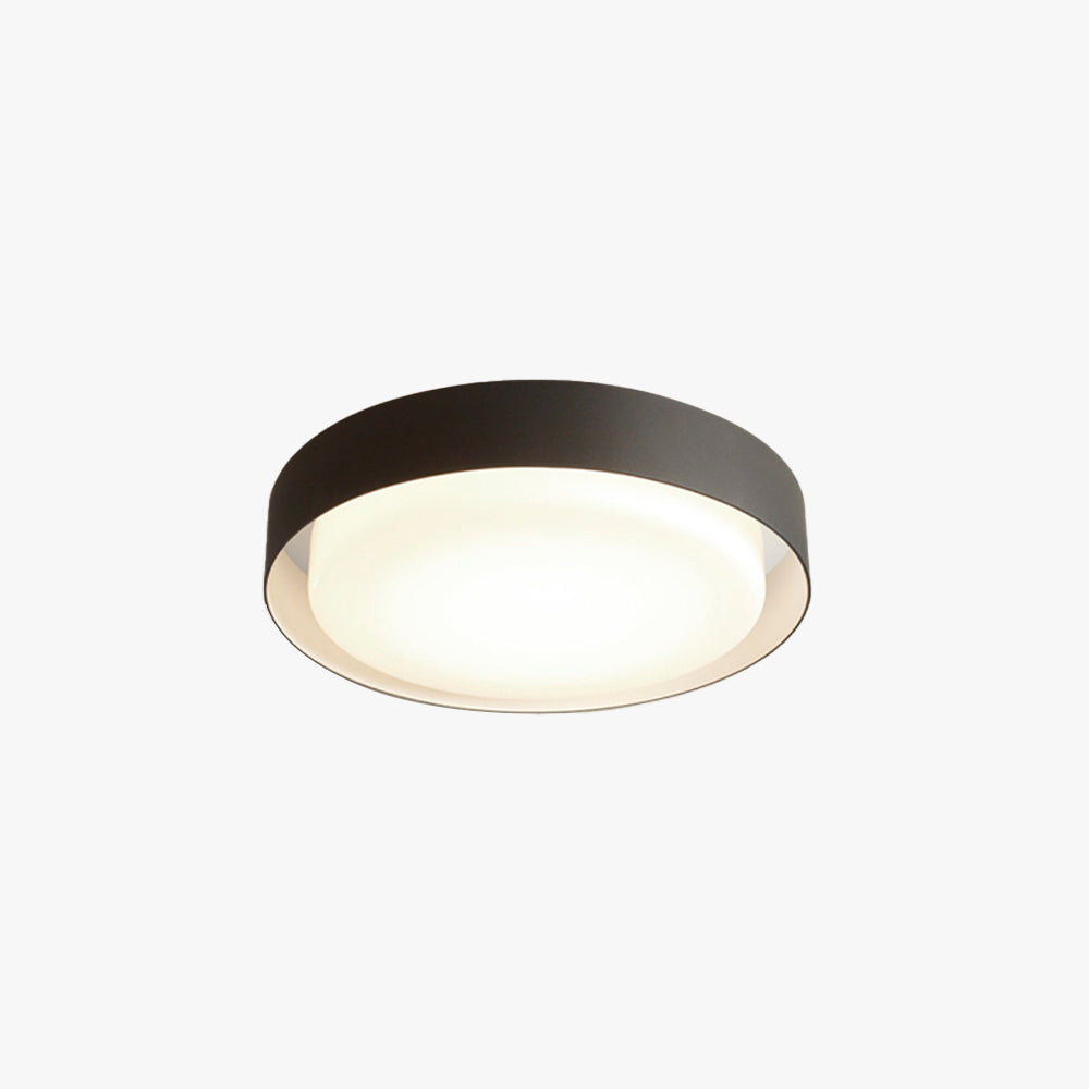 Ray Ronde Moderne LED Plafonnier Noir Métal/Acrylique Extérieur — Onagre