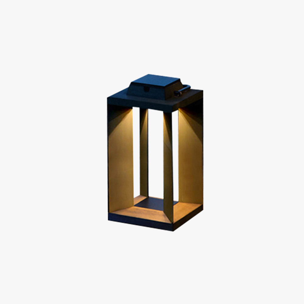 Lampadaire Rectangulaire Moderne, Métal/Acrylique, Noir, Extérieur — Ravine