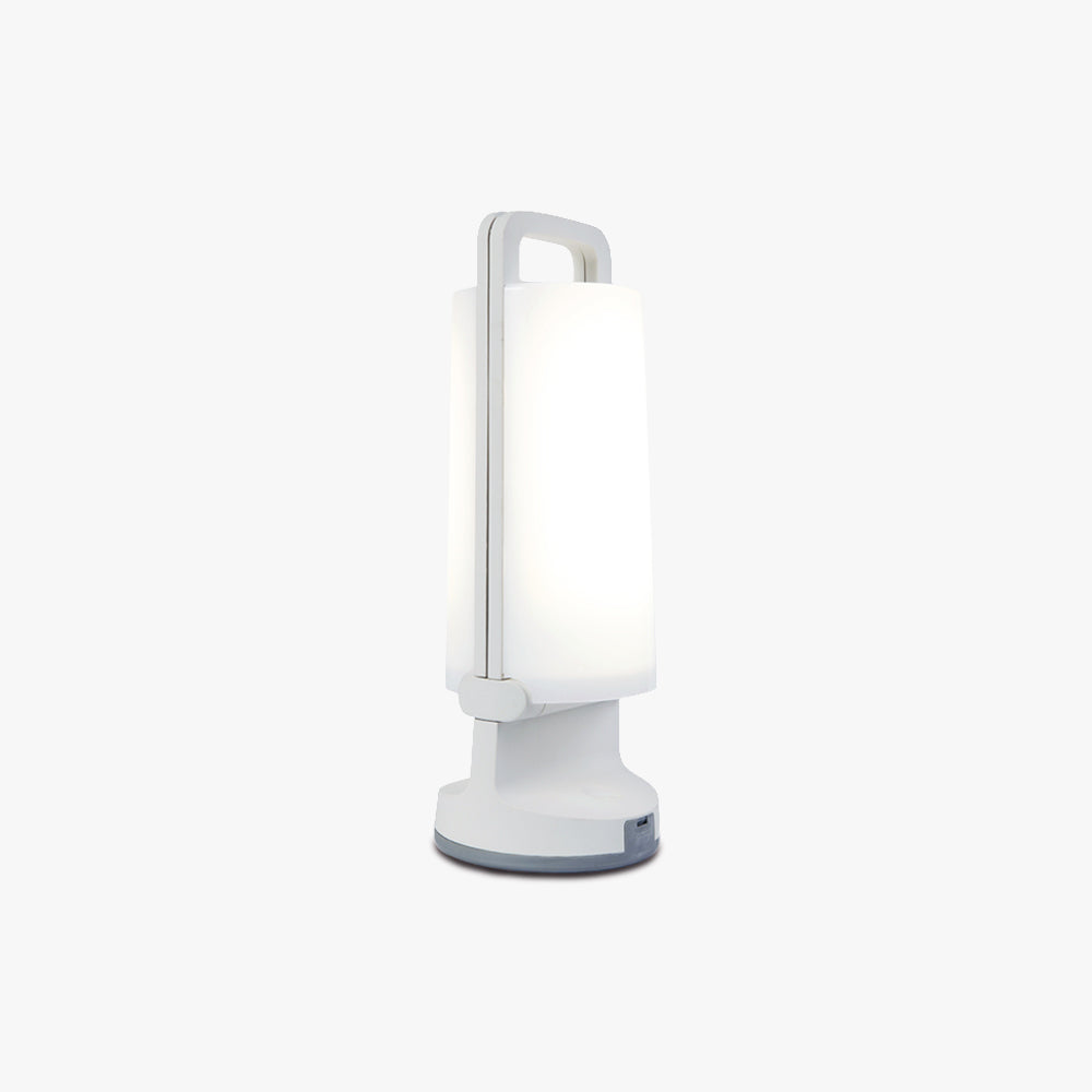 Lampe de Table Cylindre Moderne, Acrylique, Gris/Blanc/Vert/Orange — Sétaire