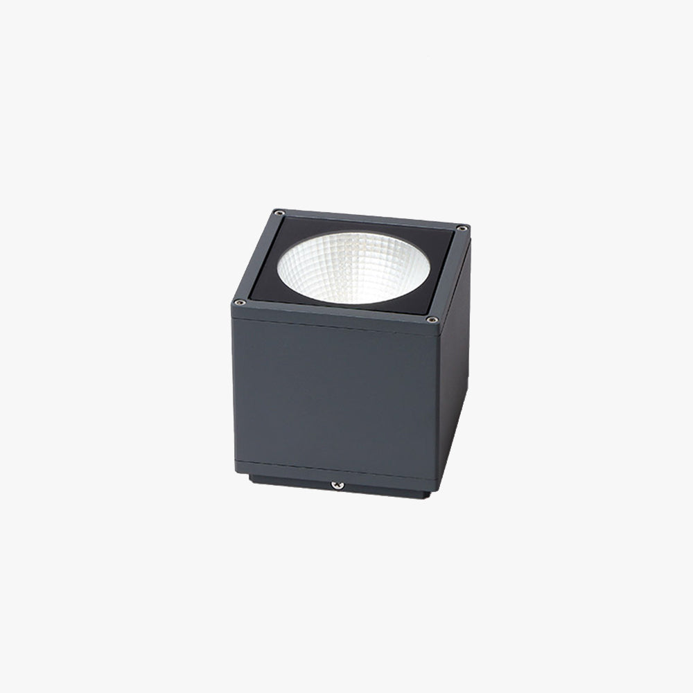 Plafonnier Cube Moderne, Métal/Verre, Gris, Extérieur — Scabieuse