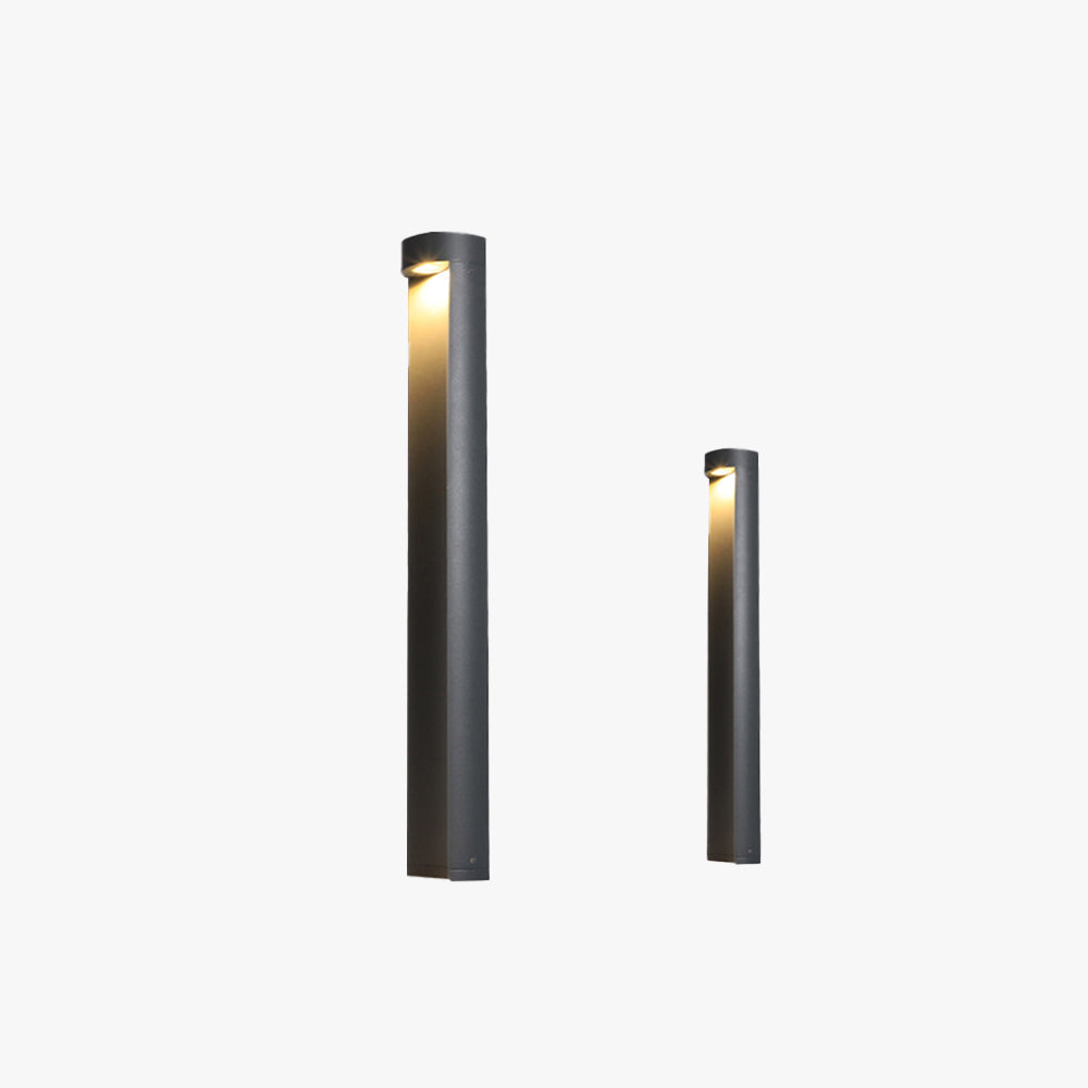 Ray Moderne Lampadaire Extérieur LED Noir Métal/Verre Jardin Couloir — Sarment