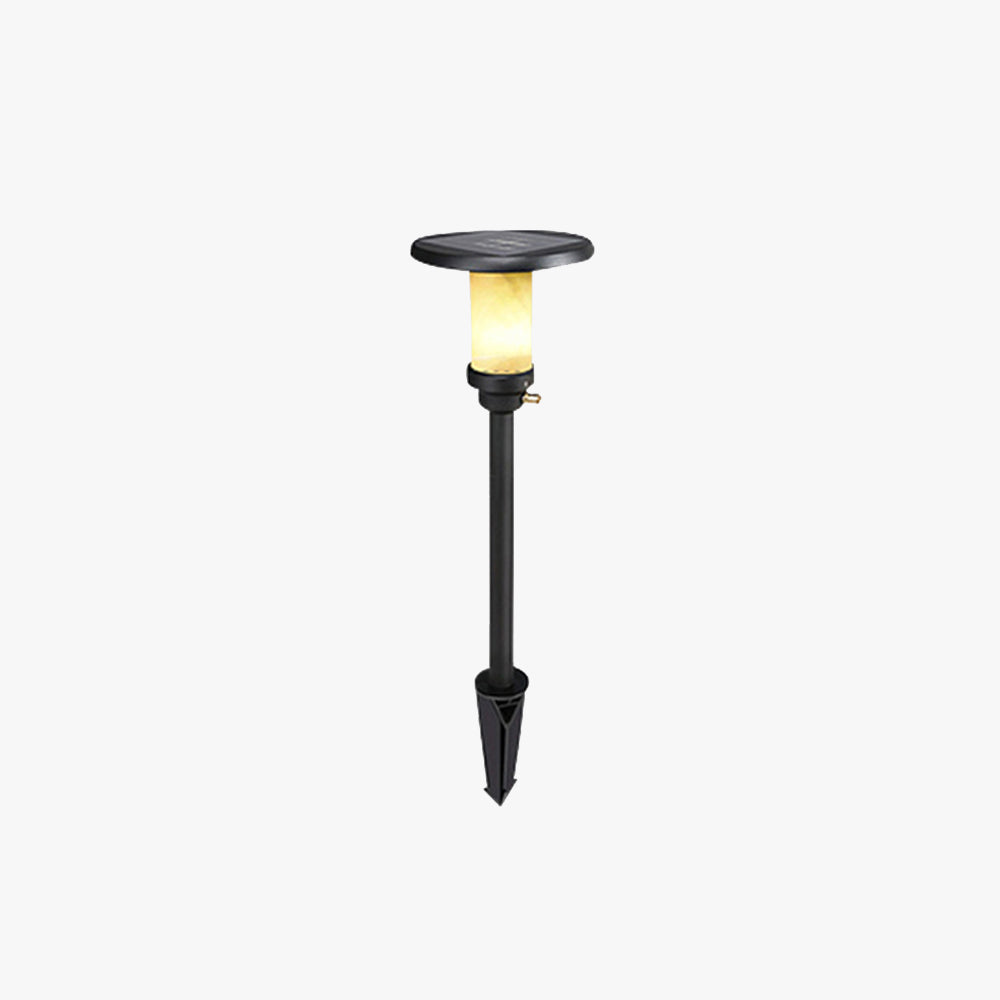 Ray Ronde Moderne Lampadaire Noir Métal/Marbre Noir Extérieur — Sassafras