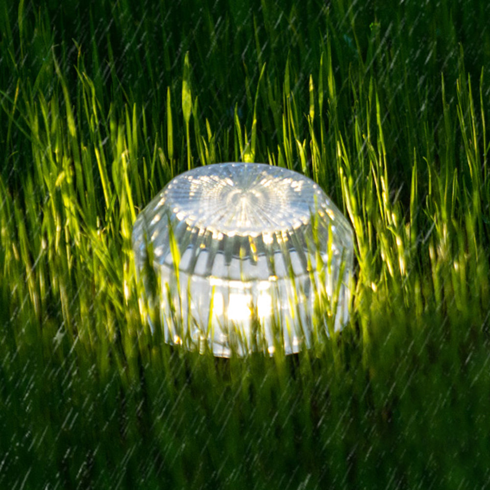 Lampe à poser d’extérieur ronde en acrylique nervuré — Rocaille