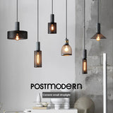 lampes suspendues en ciment pour loft industriel abat-jour en fer forgé