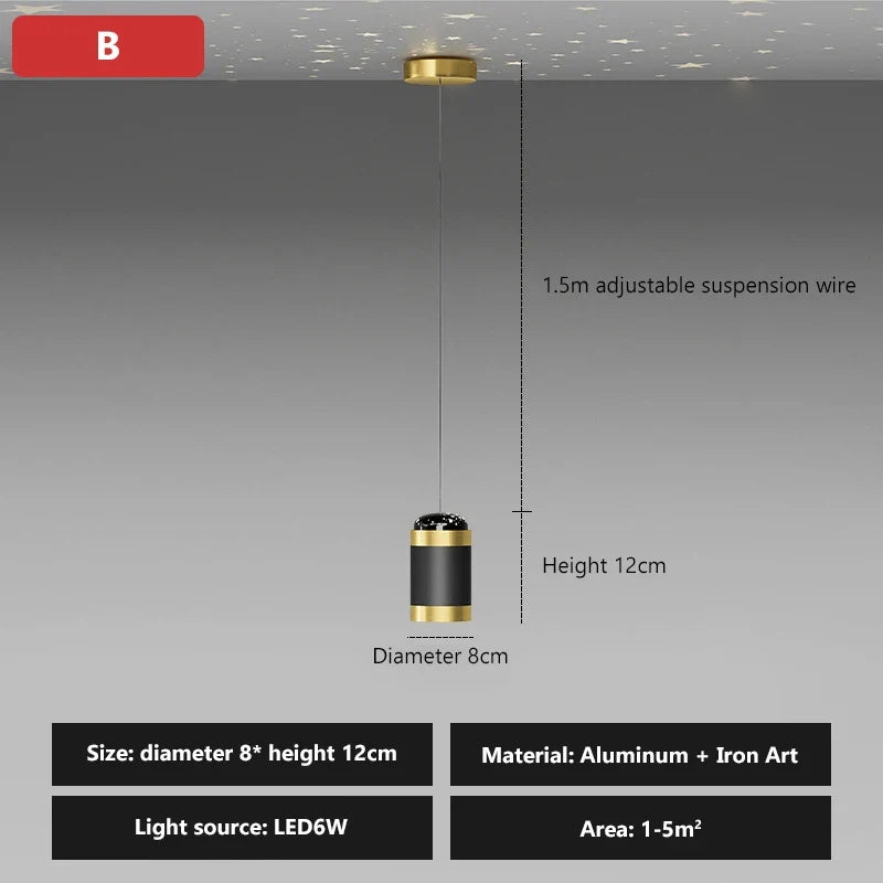 lustre led moderne à suspension pour intérieur nordique décoratif