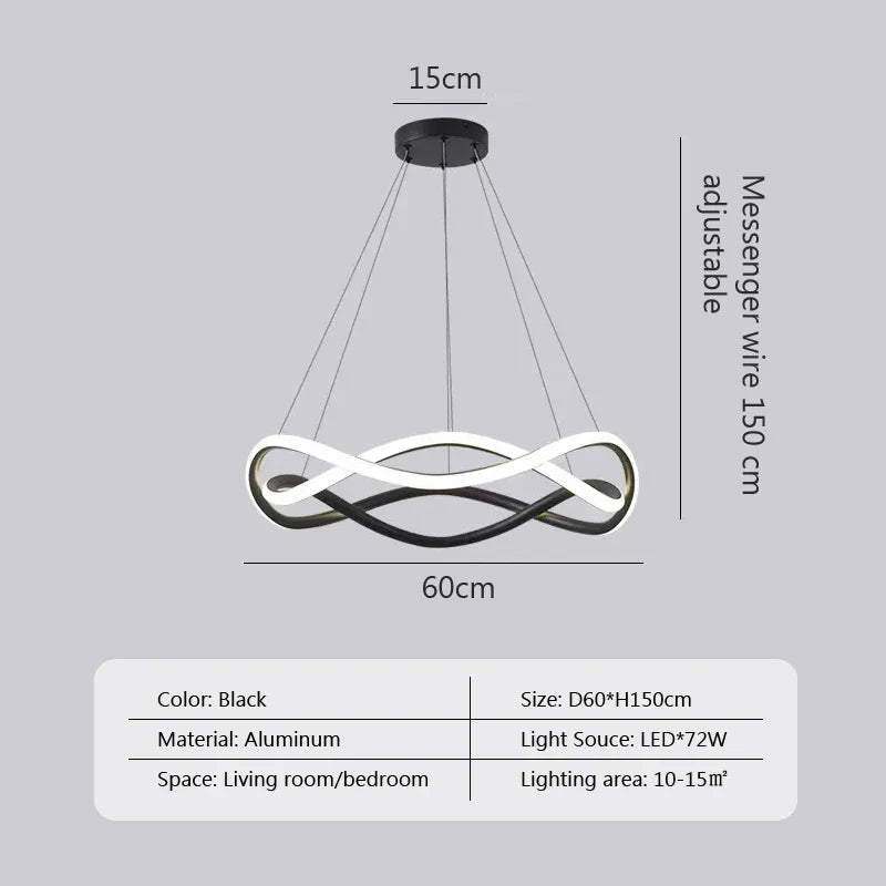 lustre suspendu moderne en led pour décoration intérieure