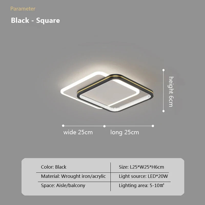 Plafond moderne à LEDs lampes pour salon chambre luxe décor luminaires intérieur couloir plafonnier avec télécommande