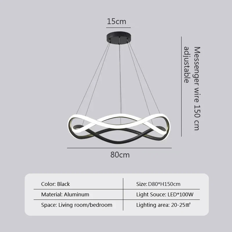lustre suspendu moderne en led pour décoration intérieure