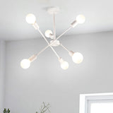 Plafonnier LED En Métal blanc à branches 6 lampes