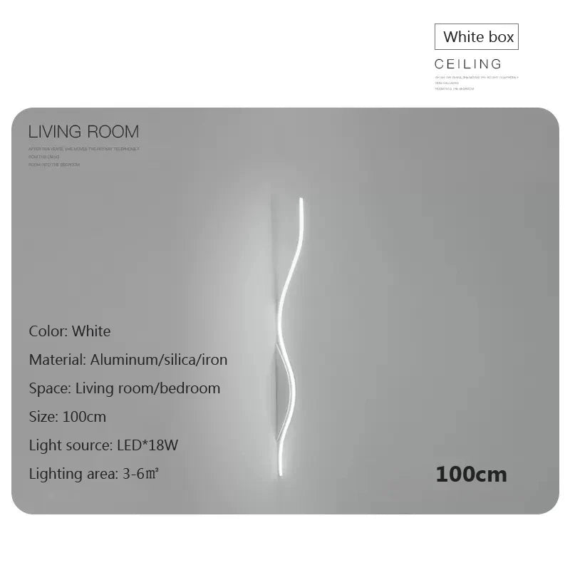 applique murale led moderne en forme de s pour éclairage décoratif