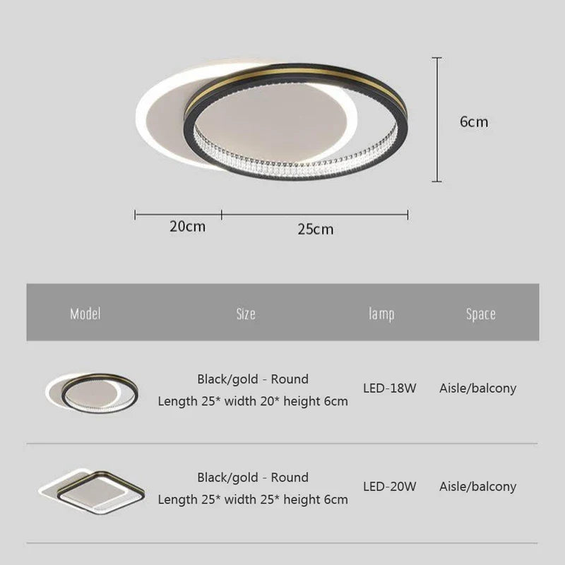 Plafond moderne à LEDs lampes pour salon chambre luxe décor luminaires intérieur couloir plafonnier avec télécommande