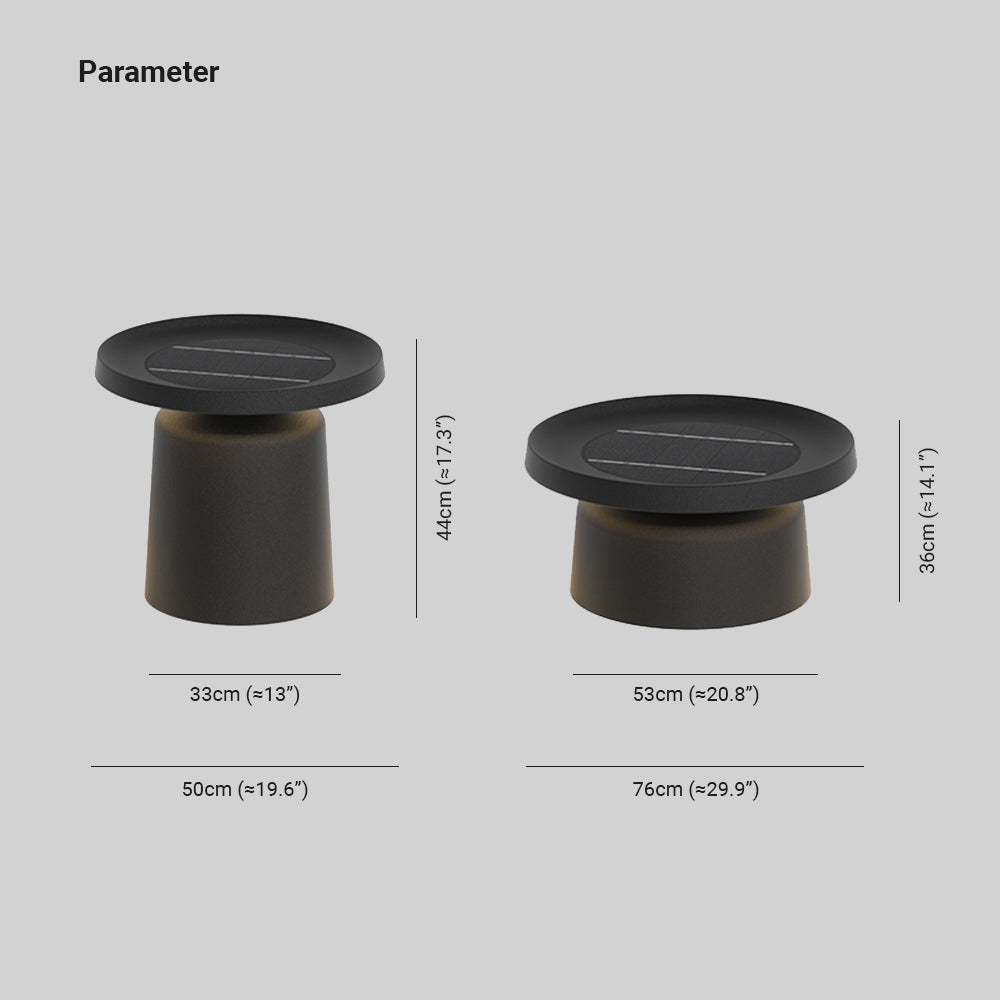 Lampe de sol en métal noir en forme de table basse ronde — Prunelle