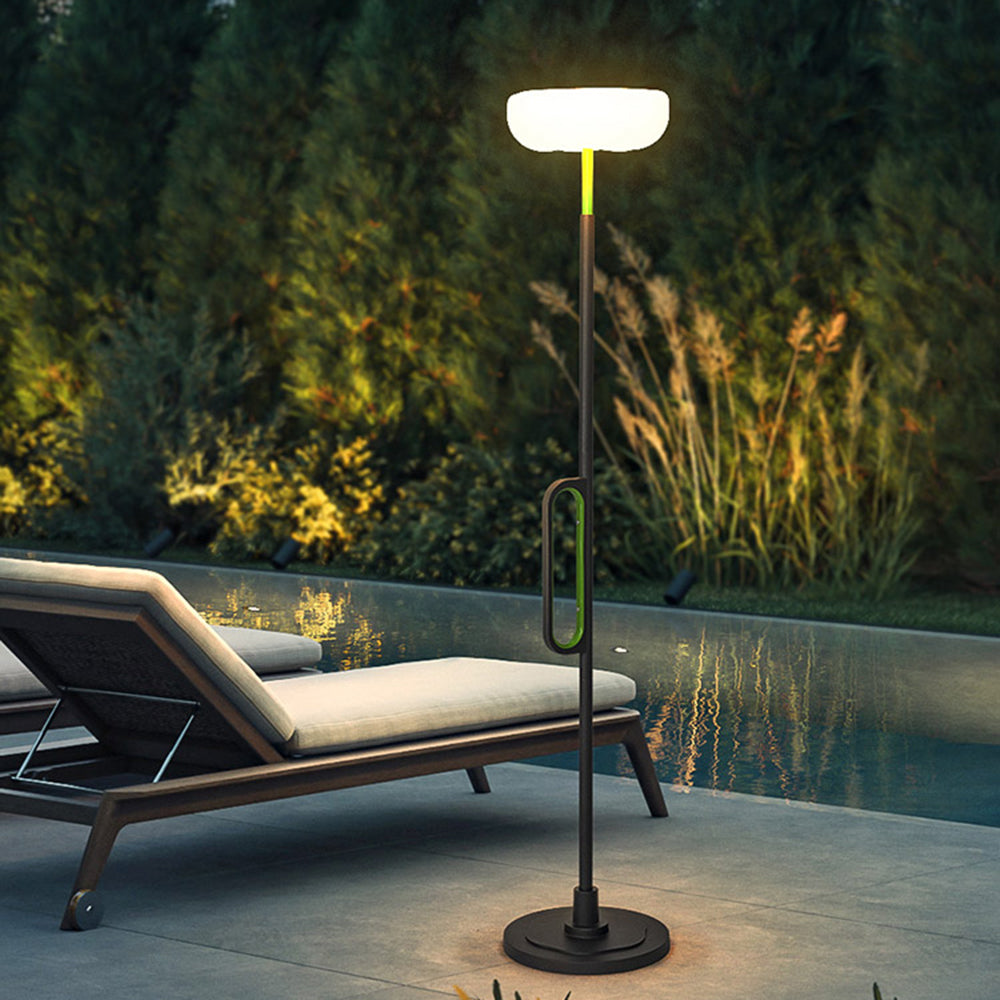 Lampadaire d’extérieur à tête en corolle sur pied noir — Primevère
