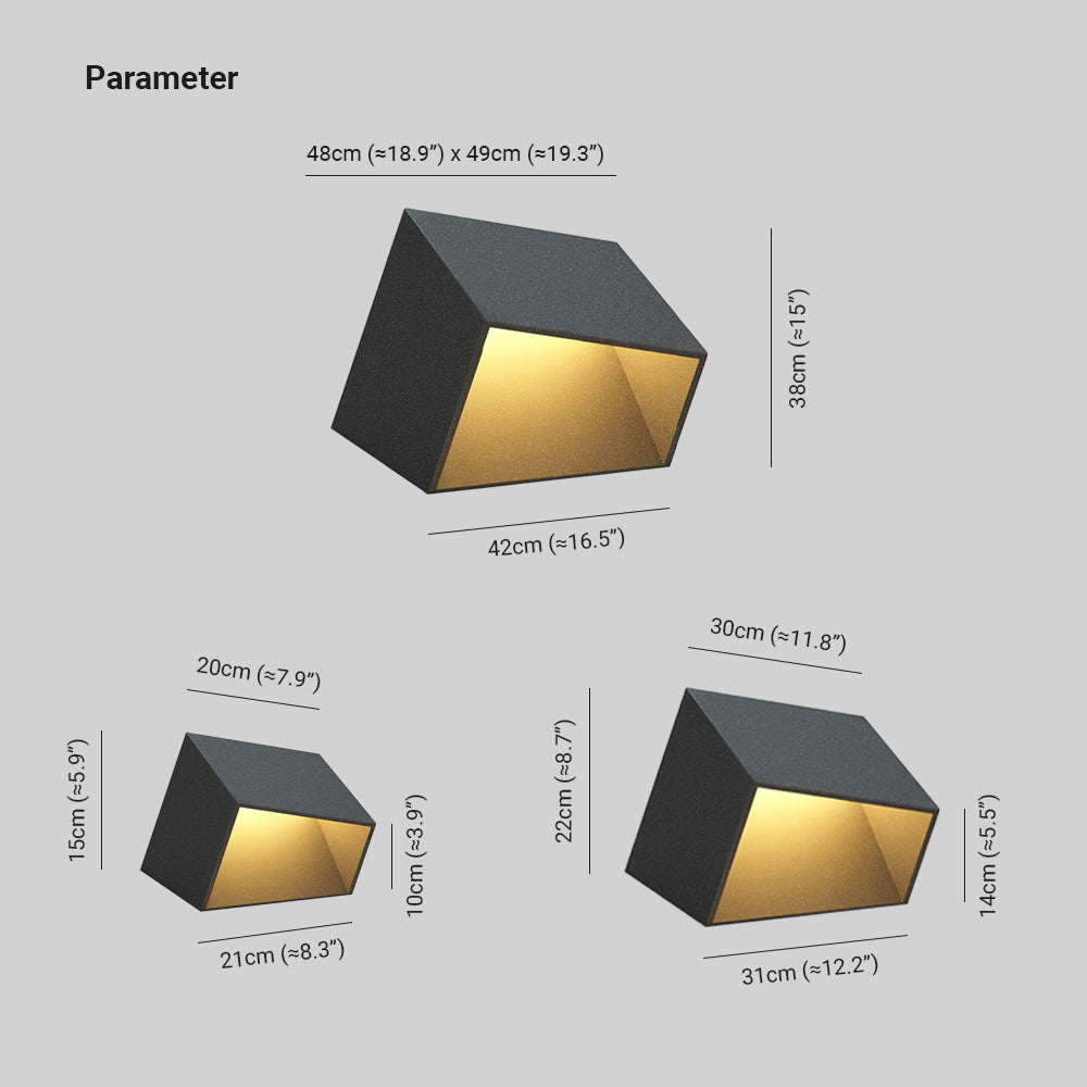 Luminaire d’extérieur à volume anguleux en métal noir — Sagine