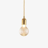 Lustre design doré LED en métal et verre cristal Loft
