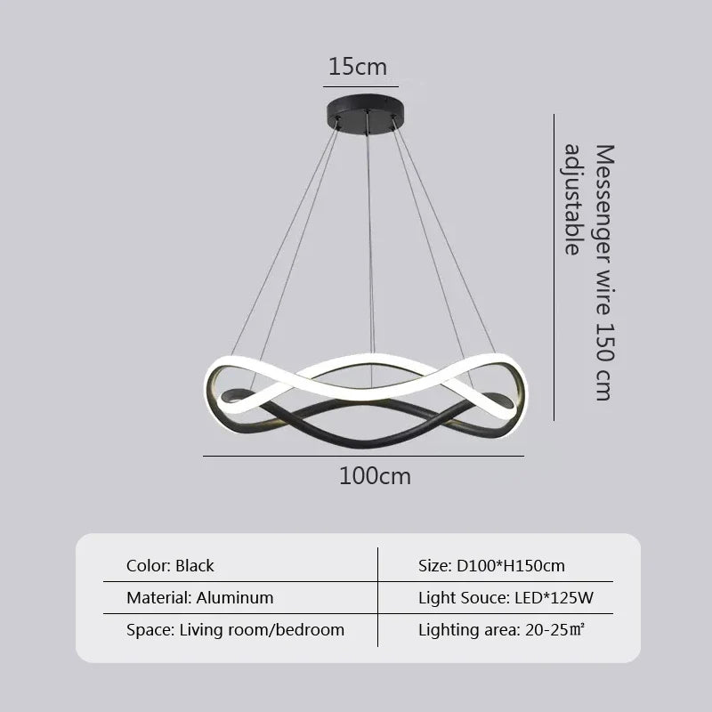 lustre suspendu moderne en led pour décoration intérieure