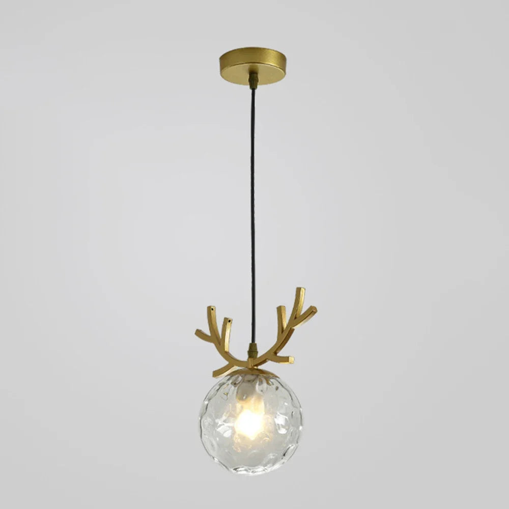 suspension en verre design vintage luminaire plaqué or moderne