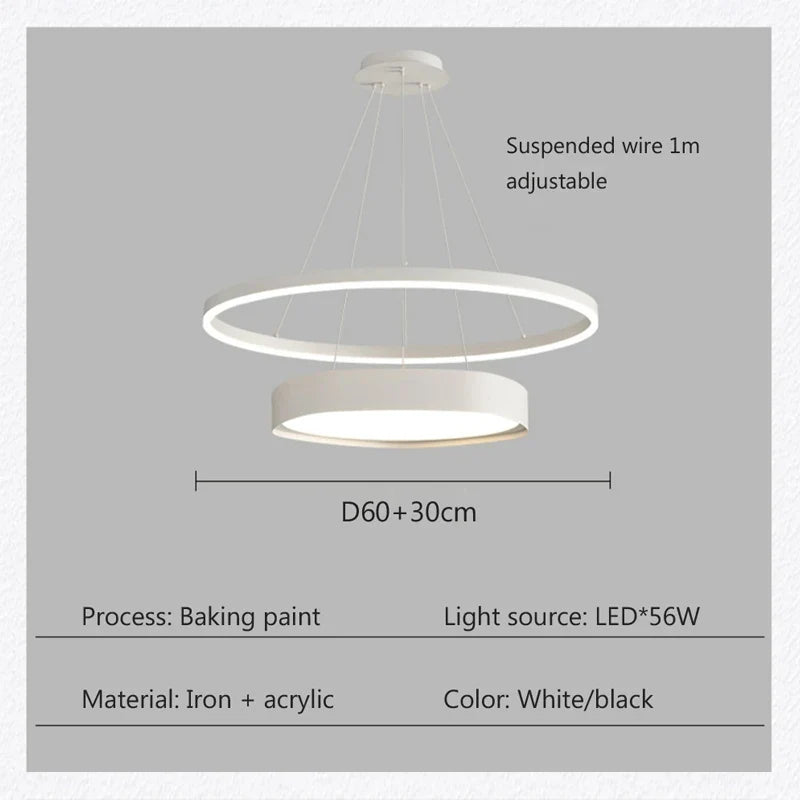 lustre nordique moderne à led design créatif et simple