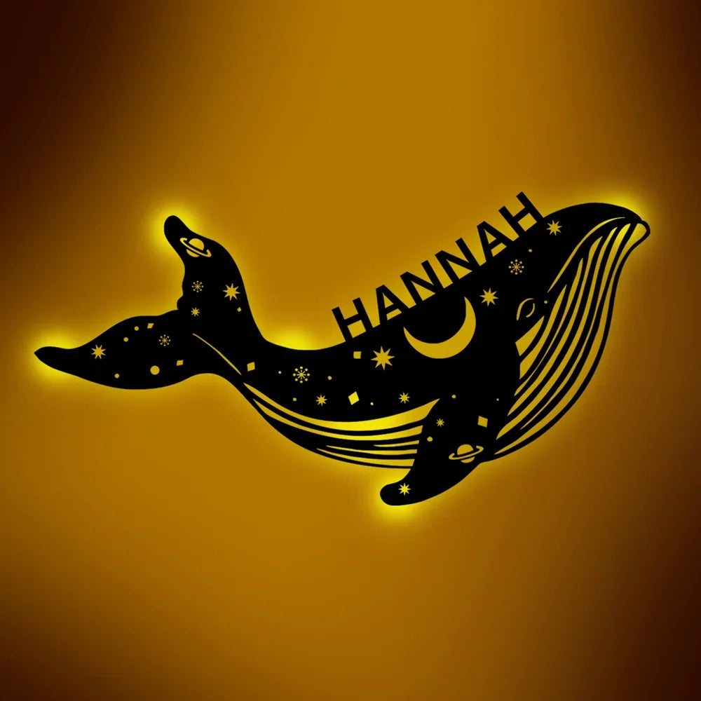 Applique murale LED USB personnalisée en forme de baleine