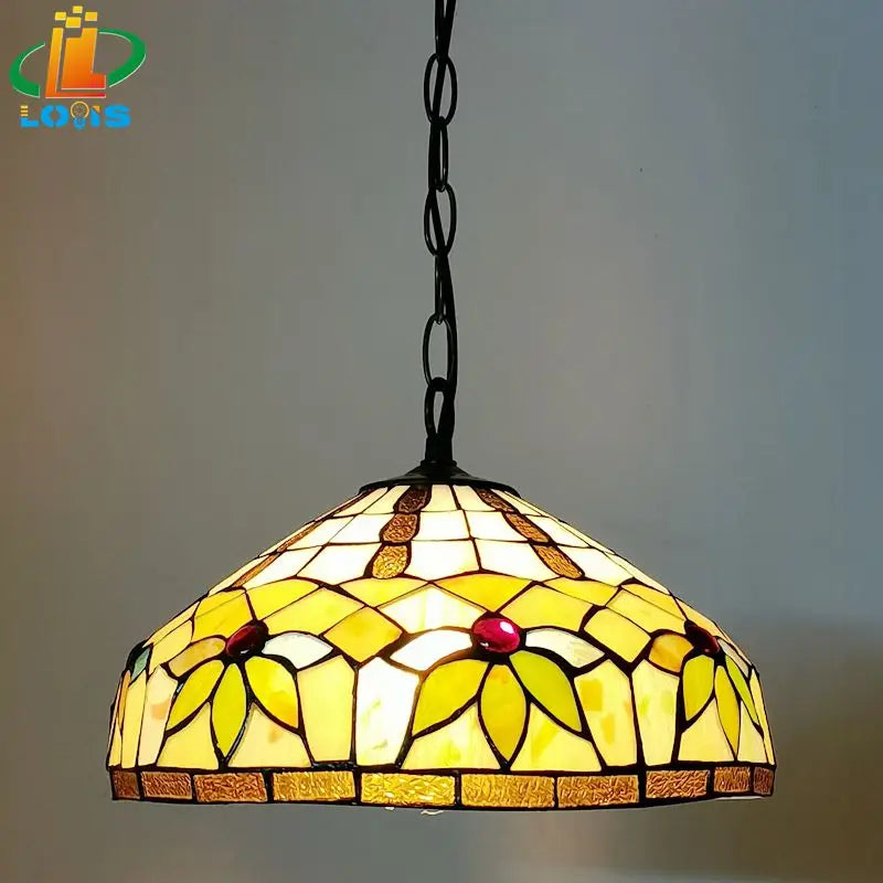 lustre tiffany feuilles éclairage créatif pour café restaurant bar