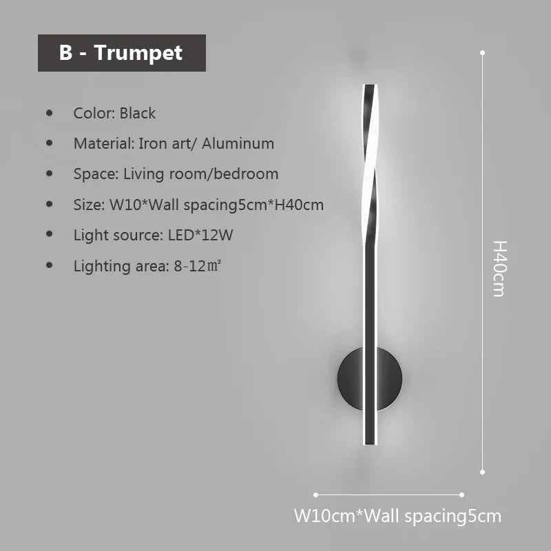 applique murale led minimaliste pour éclairage intérieur moderne