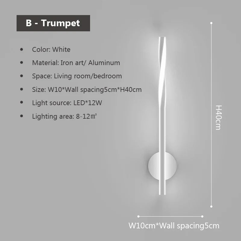 applique murale led minimaliste pour éclairage intérieur moderne