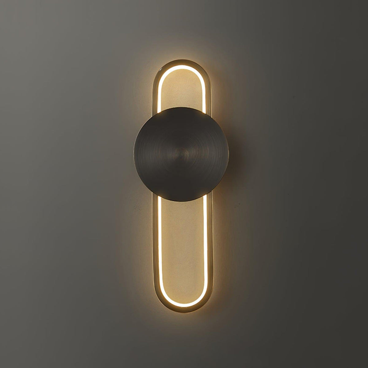 Applique murale LED anneau et disque en laiton brossé — Lambris