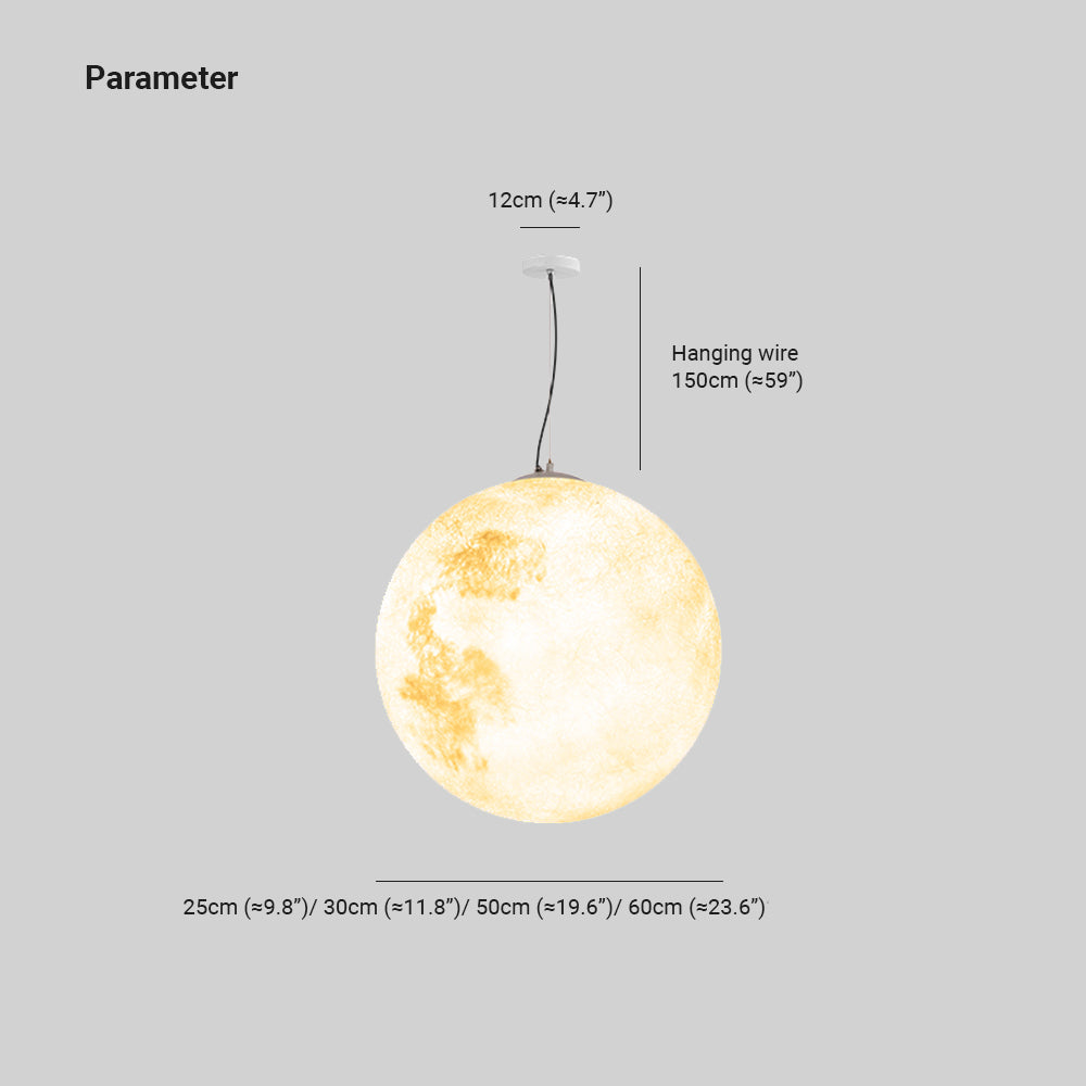 Suspension d’extérieur globe lune en résine dorée — Gentiane