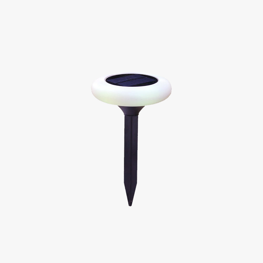 Lampe Extérieure au Sol Beignet Moderne, Acrylique, Blanc — Rouvre