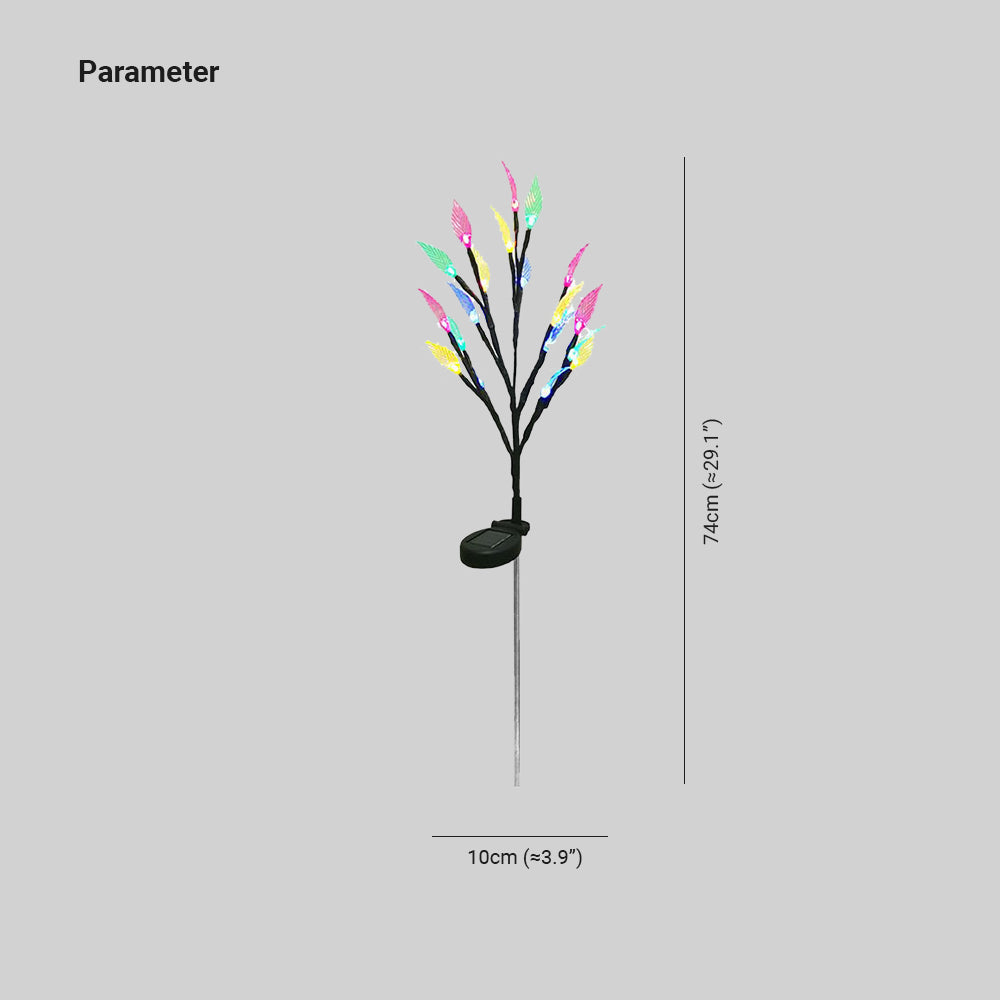 Borne solaire à piquer en forme d’arbuste à feuilles lumineuses — Pinède