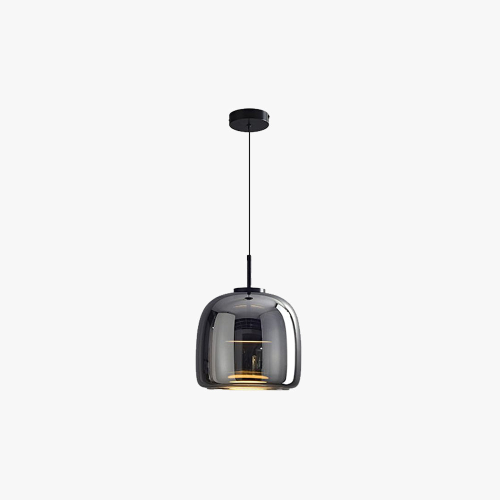 Suspension cloche en verre fumé gris — Brumaire