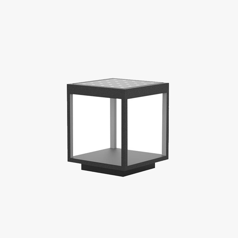 Lampe de Poteau Rectangulaire Moderne, Métal, Noir — Ricochet