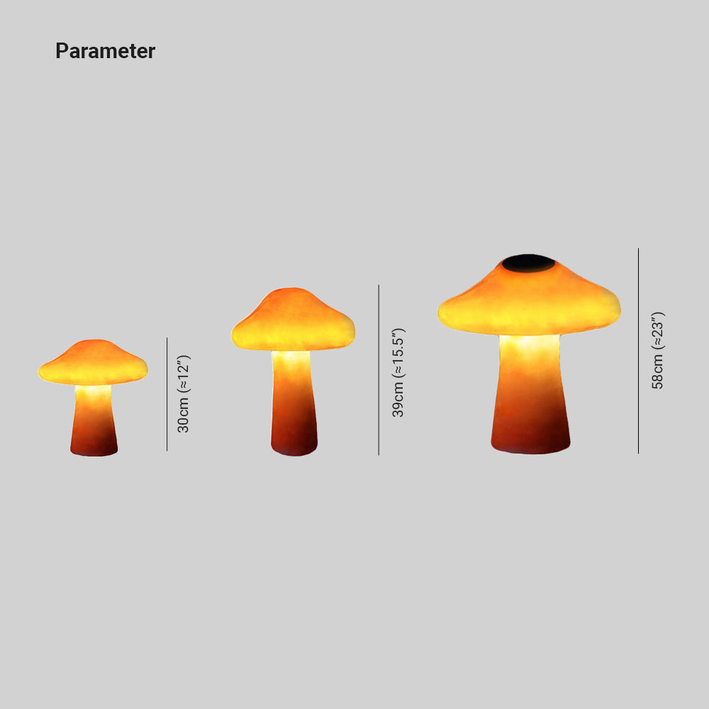 Lampe de jardin en forme de champignon en résine orange — Rondelle