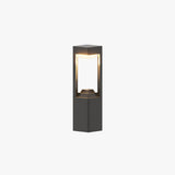 Borne de jardin carrée en métal noir à ouverture lumineuse — Orpin