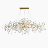 Lustre linéaire à branches de laiton et pampilles de cristal — Matelas