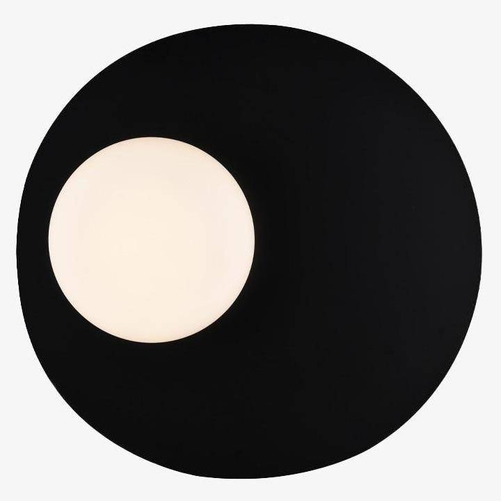 Applique murale design à LED avec disque en métal noir style Ruban Loft