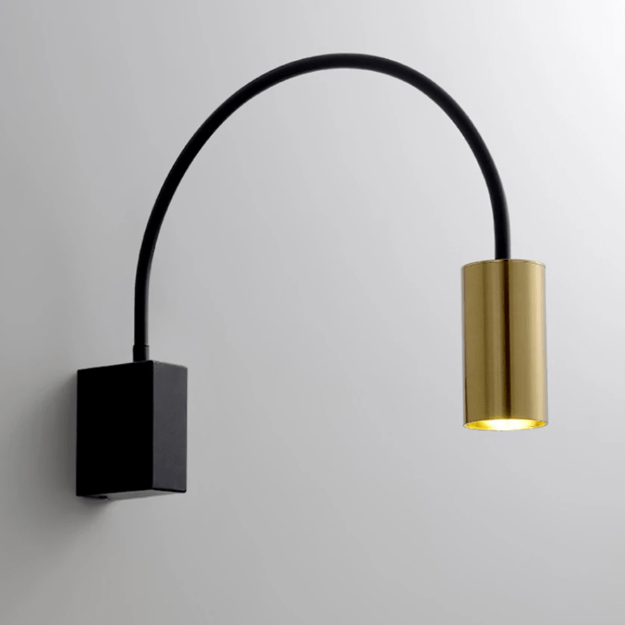 Applique murale design LED métal en forme de demi-cercle noir
