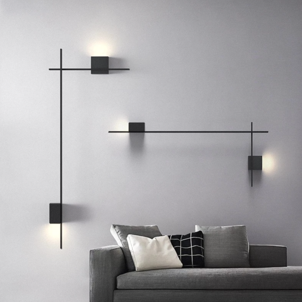 Applique murale design LED carré ou en L métallique Zia