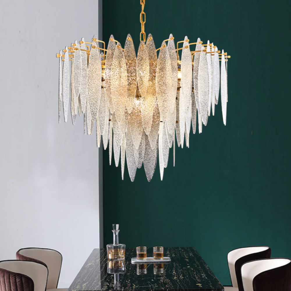 Lustre moderne avec lames en verre luxury Valentina