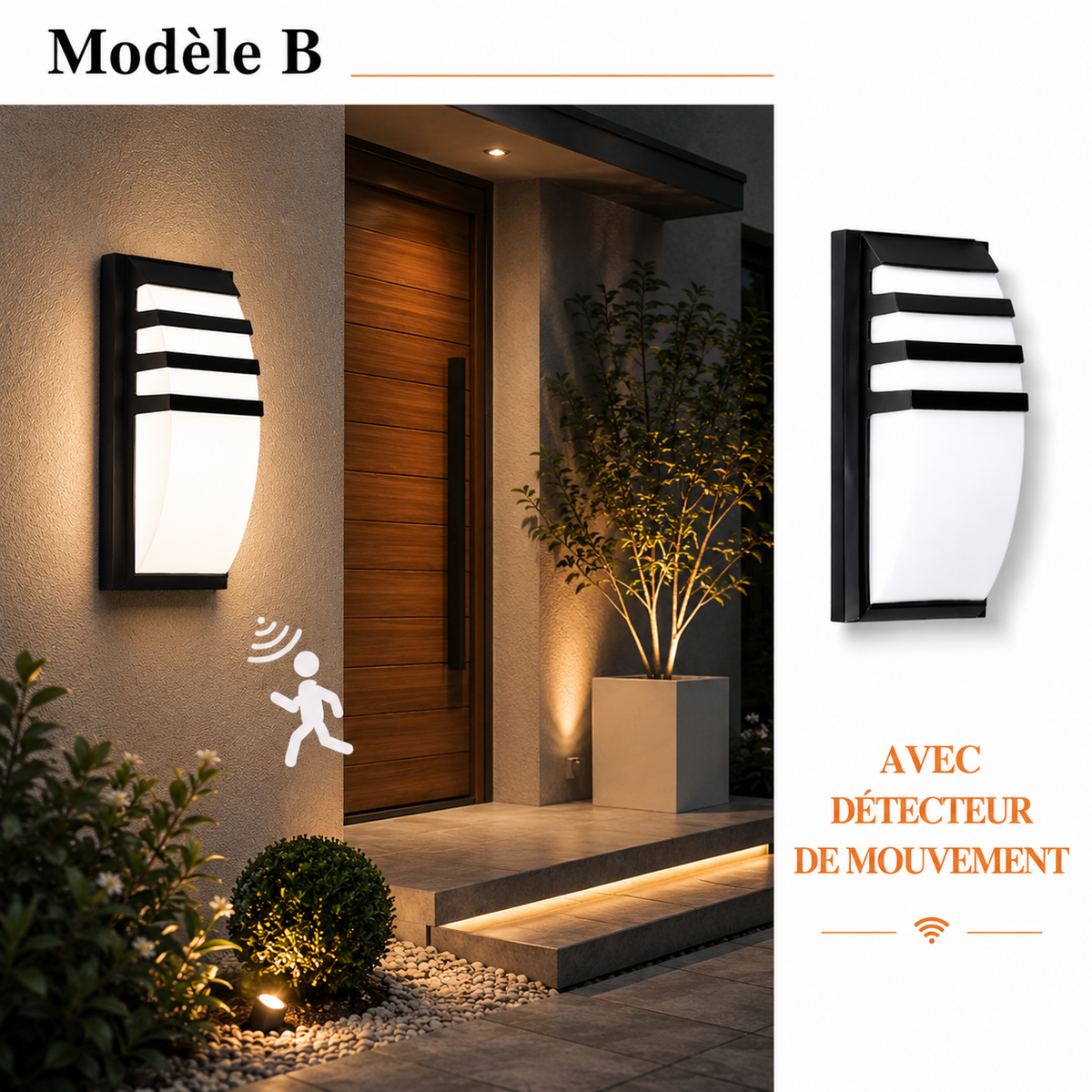 Applique extérieure demi-lune à lamelles horizontales — Encensoir
