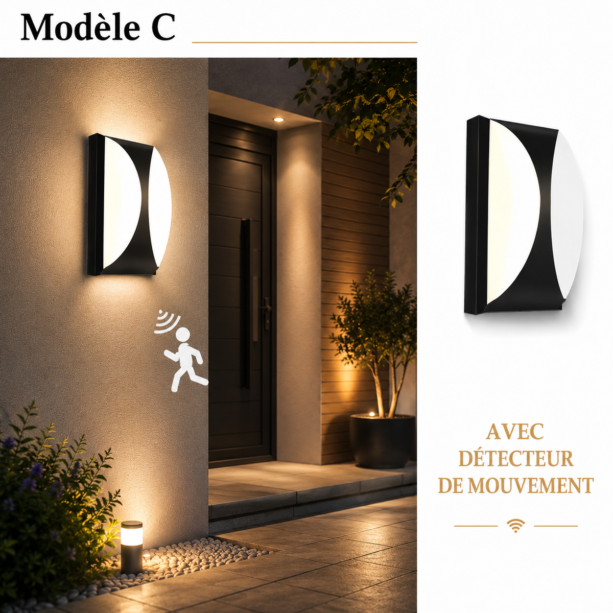 Applique extérieure demi-lune à lamelles horizontales — Encensoir