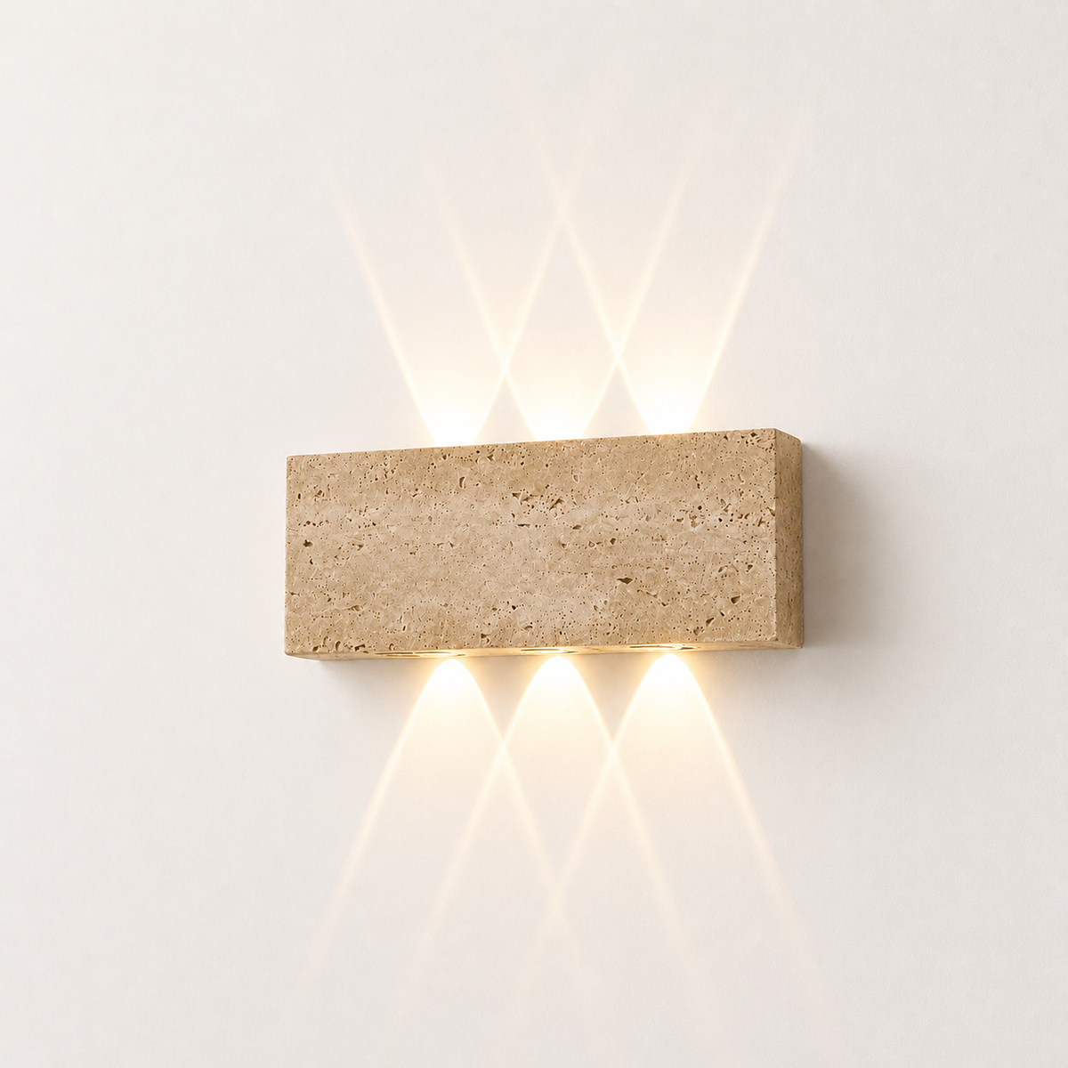 Sorella — Applique LED en travertin naturel — Aster