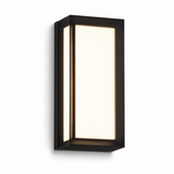 Applique murale rectangulaire en métal noir et diffuseur blanc — Fenouil