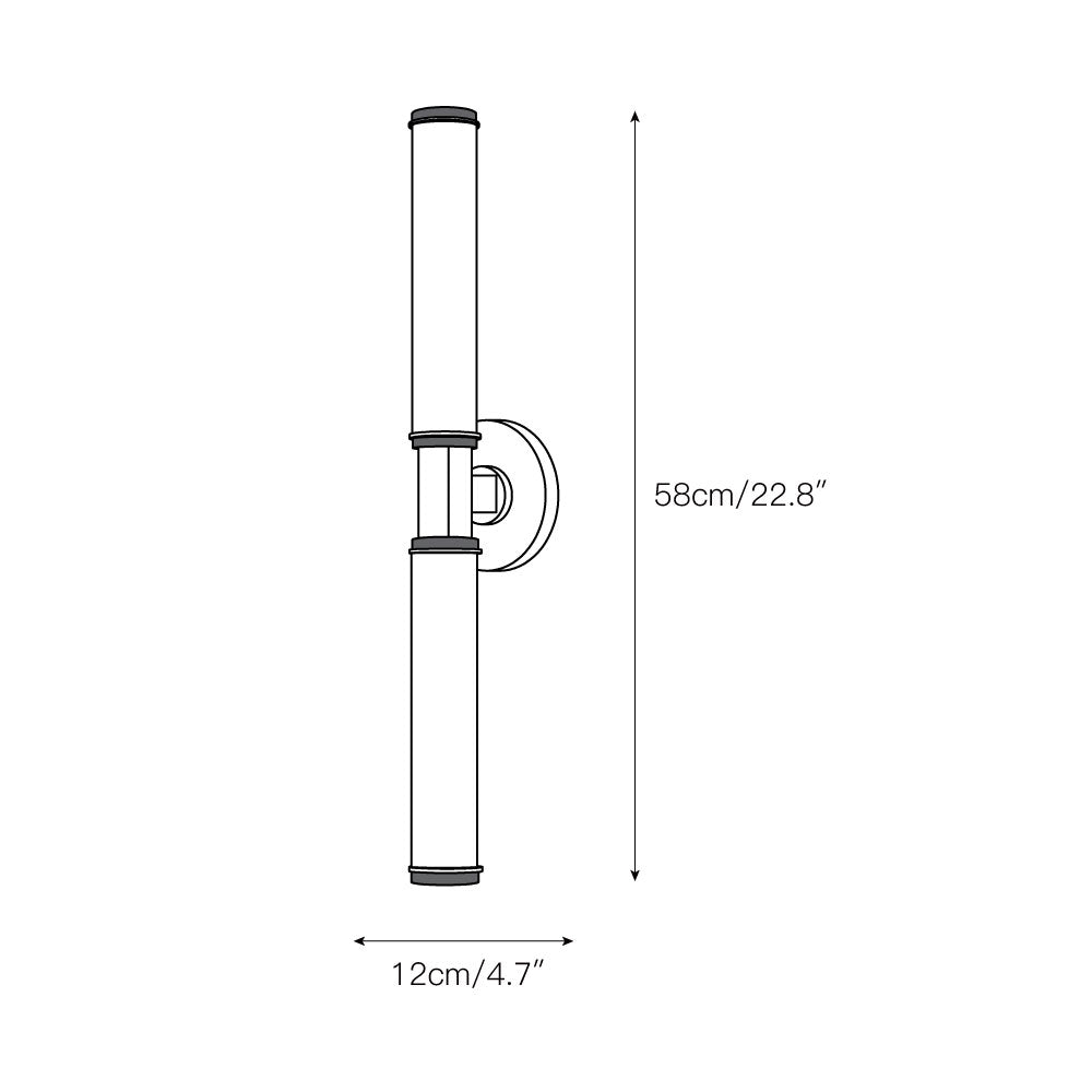 Applique murale tube de verre opalin sur platine ronde — Traverse