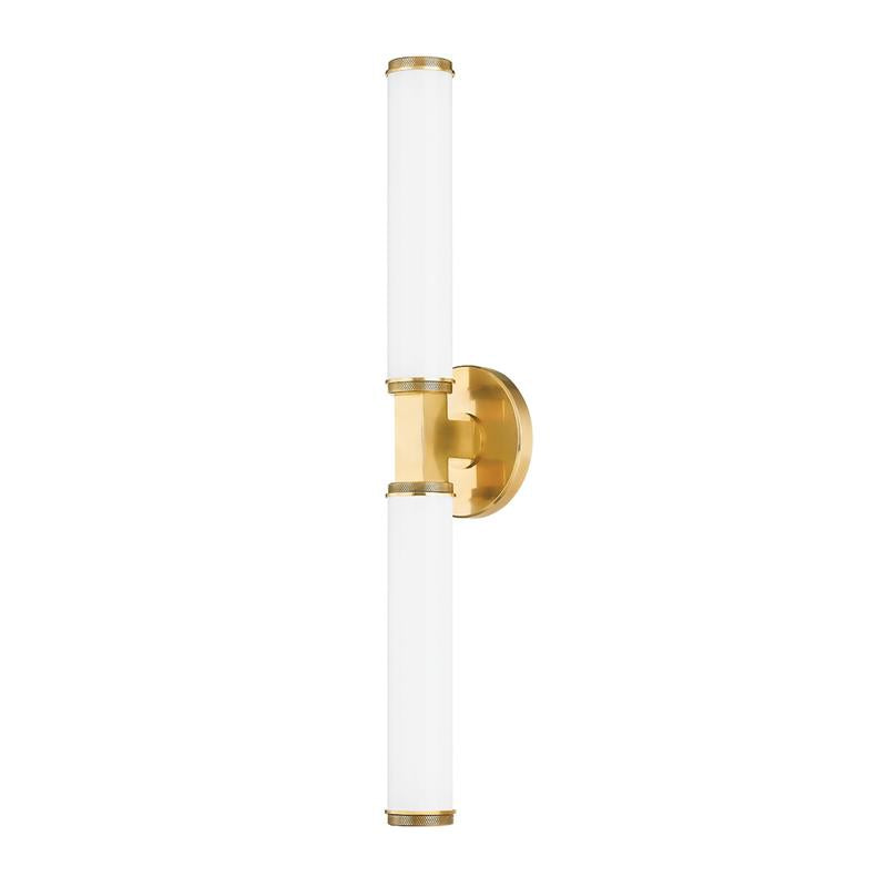 Applique murale tube de verre opalin sur platine ronde — Traverse